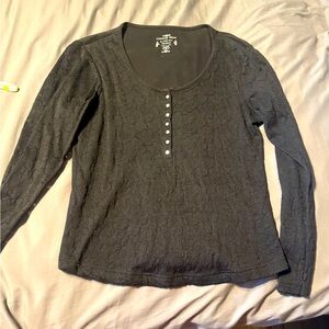 Black lace long sleeve shirt